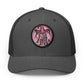 "YES, I Can Drive Stick" Pink Western Hat Patch Snapback Trucker Cap Hats Printify Circle One size Dark Heather Gray / White patch
