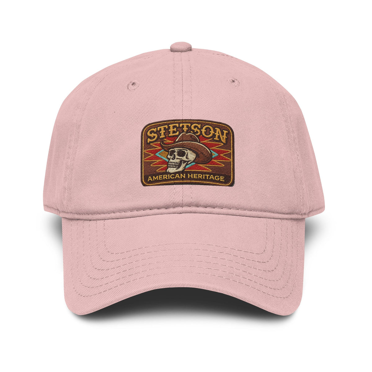 Stetson Skull Patch Baseball Cap — Vintage American Heritage Washed Hat Hats Printify One size Dusty Rose