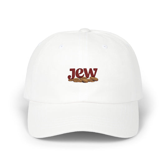 Embroidered 'Jew' Dad Cap — Casual Pride Baseball Hat Hats Printify White One size