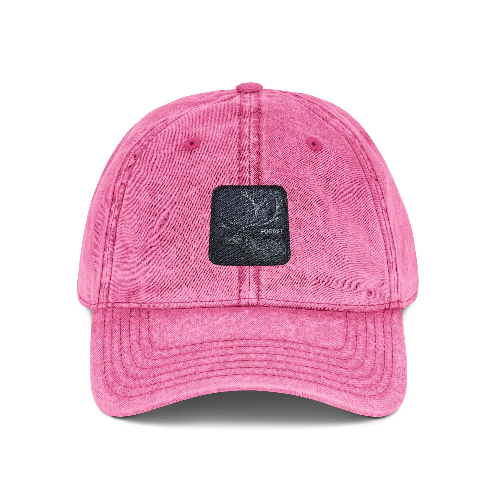 Vintage Embroidered Cap — Starry Night Patch Hats Printify One size Pink