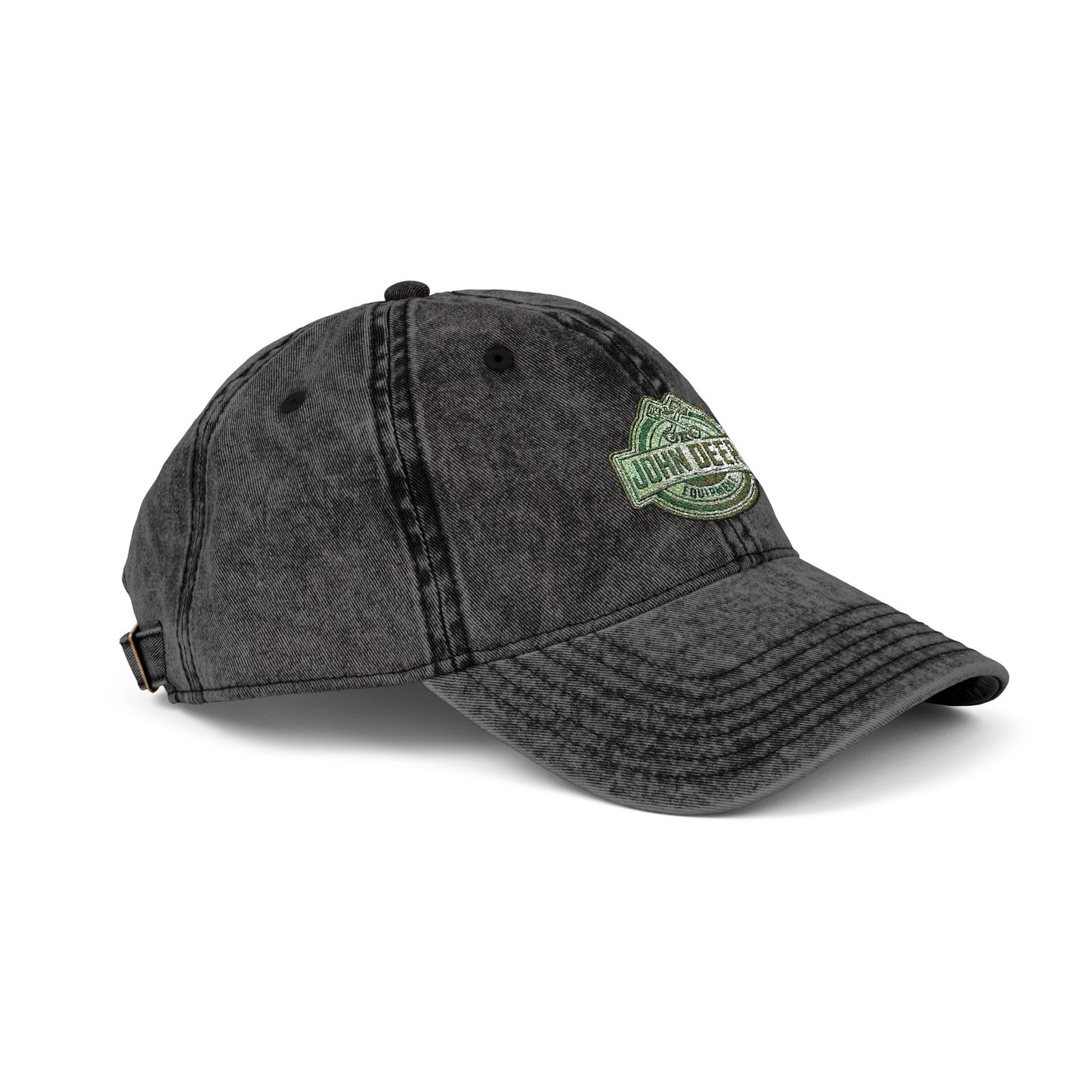 Vintage Embroidered Cap - Retro Green Crest Logo Dad Hat Hats Printify