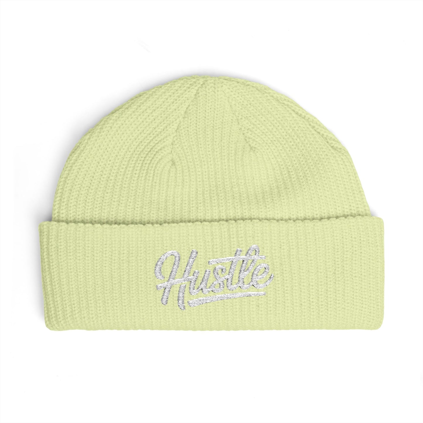 Hustle Cuff Beanie – Embroidered Knit Winter Hat Hats Printify