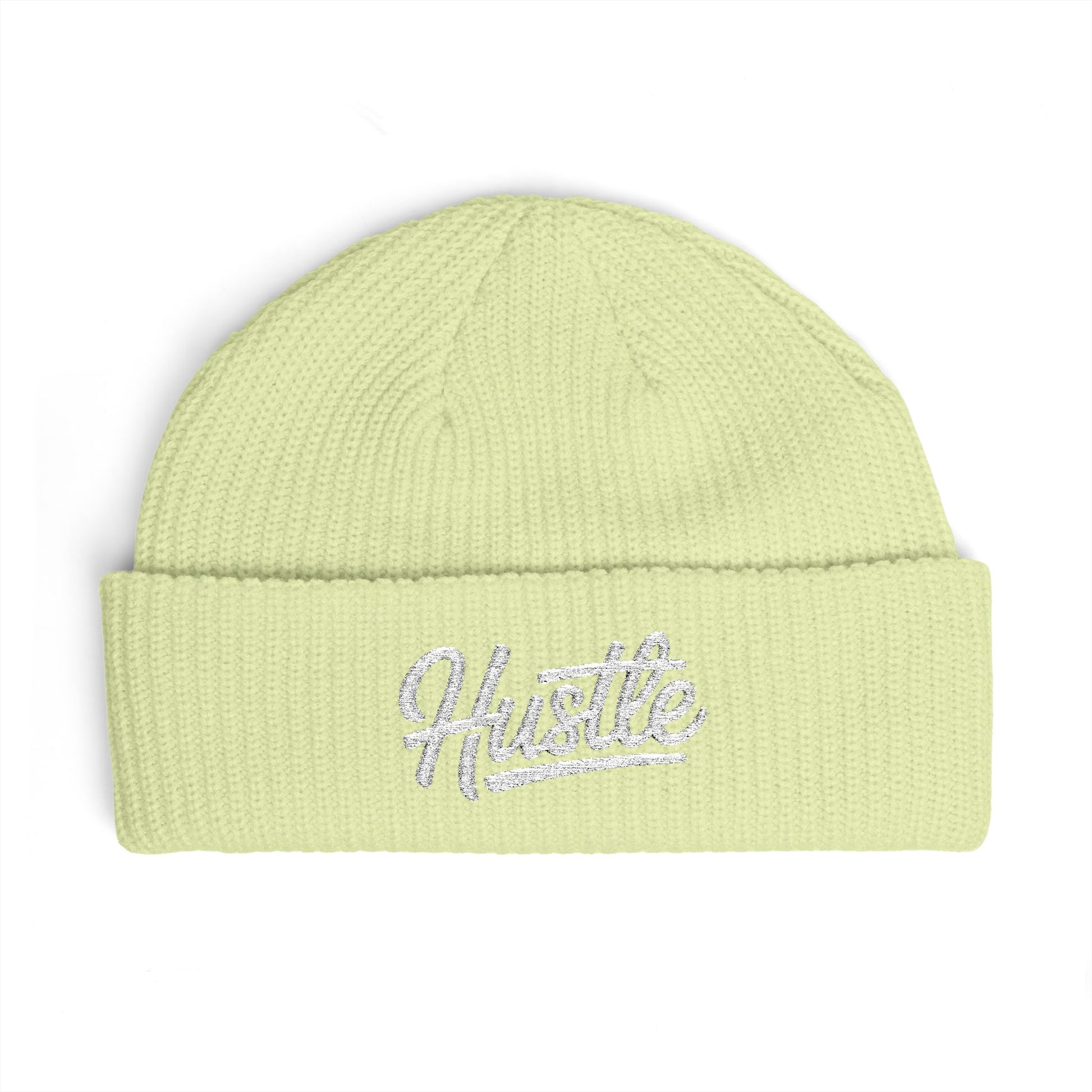 Hustle Cuff Beanie – Embroidered Knit Winter Hat Hats Printify