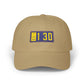 Dad Cap with Embroidered '130' Patch – Classic White Baseball Hat Hats Printify Khaki One size