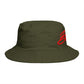Bucket Hat — Retro Script 'Bucketd' Embroidered Brown Summer Hat