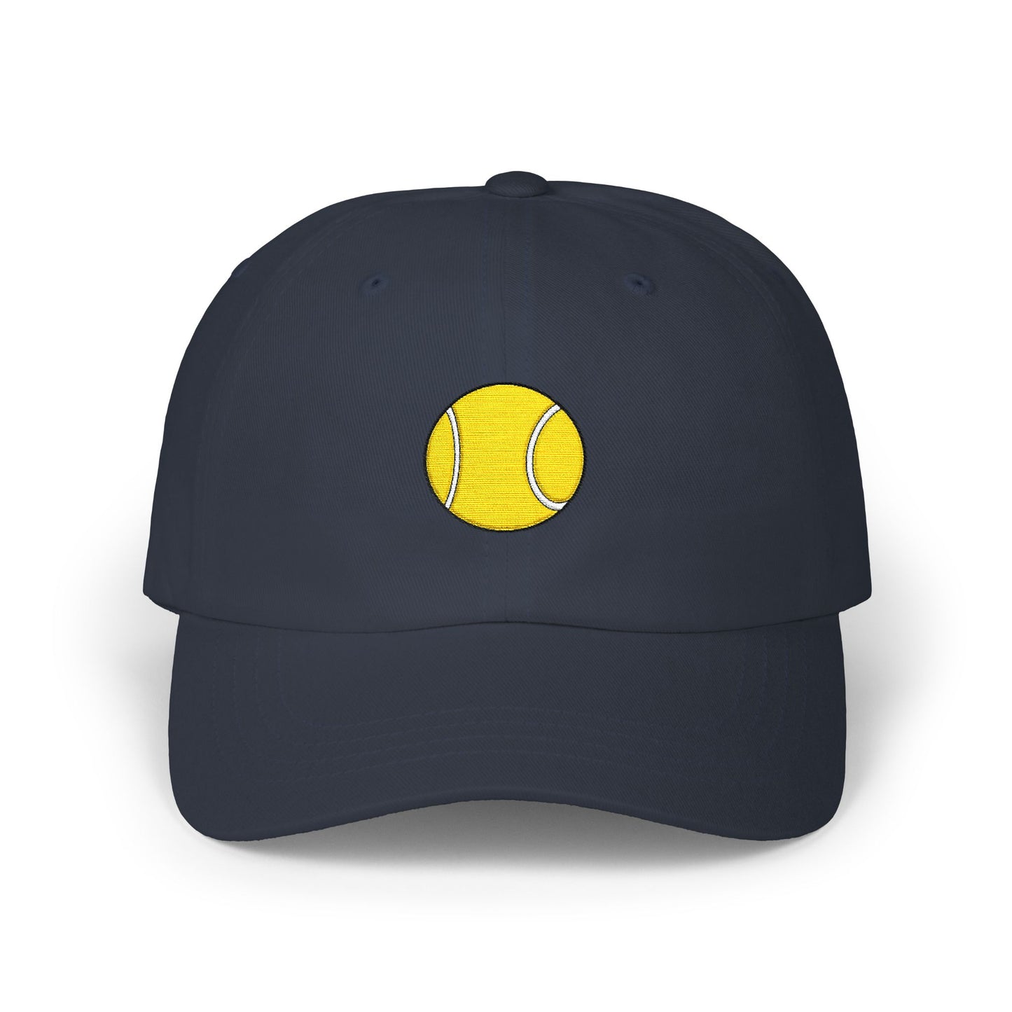 Tennis Ball Dad Cap — Minimal Embroidered Sports Hat Hats Printify Navy One size