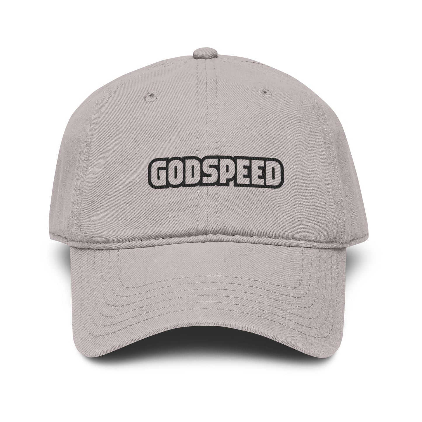Godspeed Embroidered Baseball Cap — Washed Cotton Dad Hat Hats Printify One size Gray