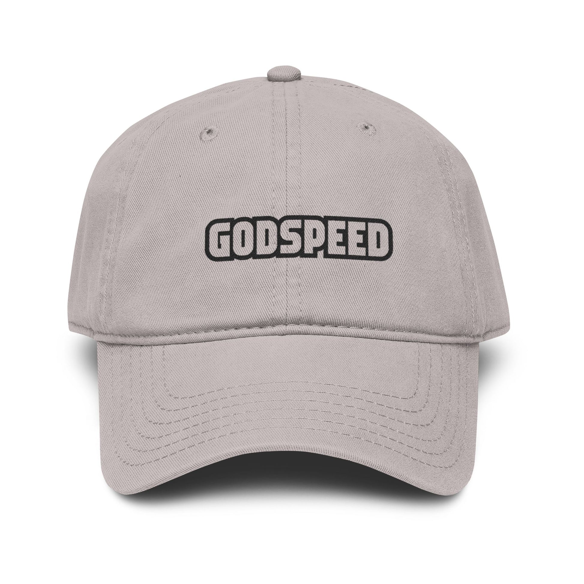 Godspeed Embroidered Baseball Cap — Washed Cotton Dad Hat Hats Printify One size Gray