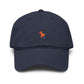 Washed Baseball Cap with Tiny Orange Pushpin Embroidery — Casual Everyday Hat Hats Printify One size Navy
