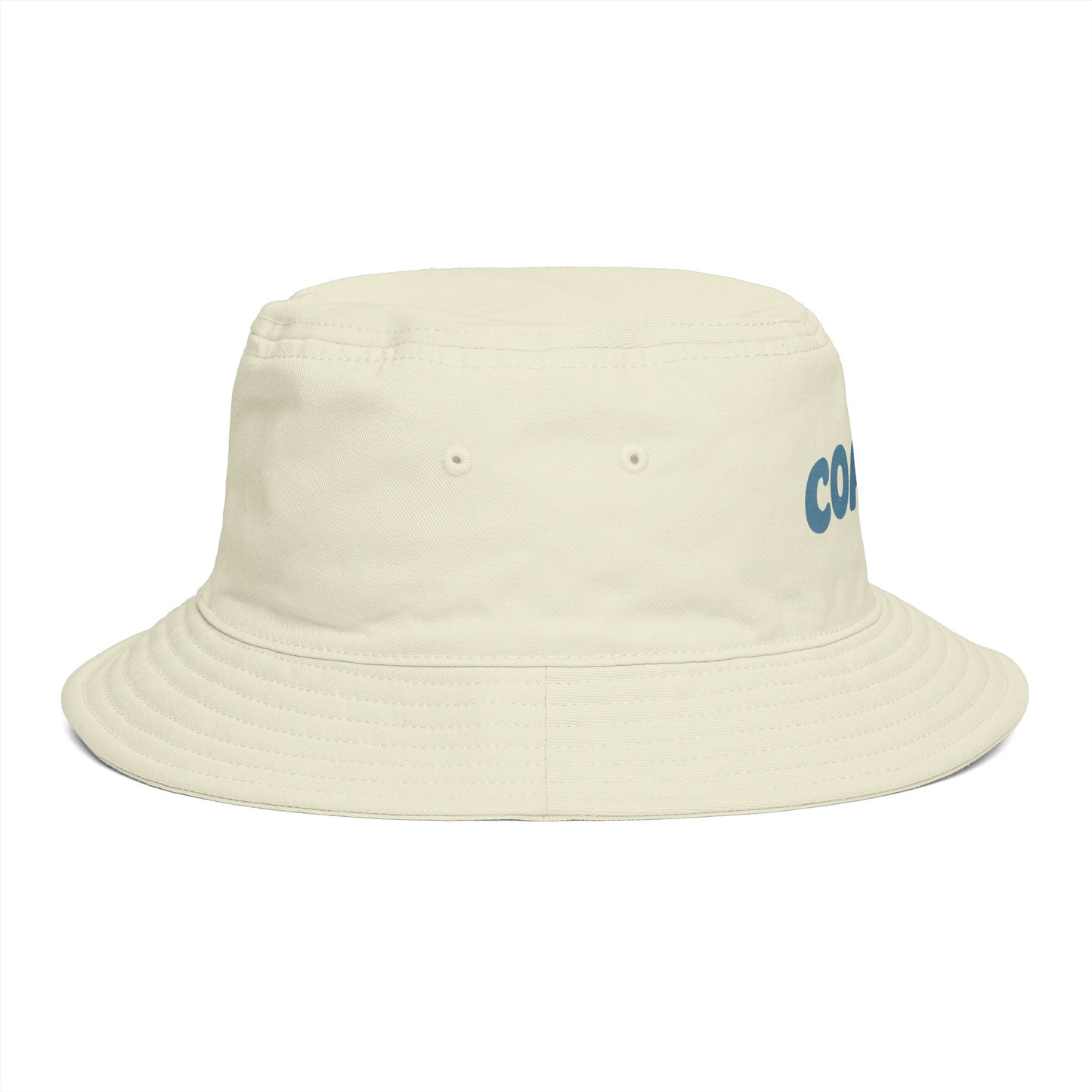 Coastal Bucket Hat — Brown Beach Sun Hat with 'COASTAL' Retro Text