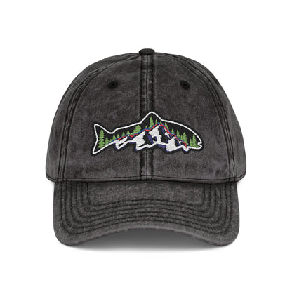 Vintage Cap (Embroidery) Hats Printify One size Black