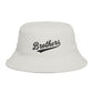 Brothers Script Brown Bucket Hat — Casual Retro Dad Hat for Siblings & Crew Hats Printify One size Ecru