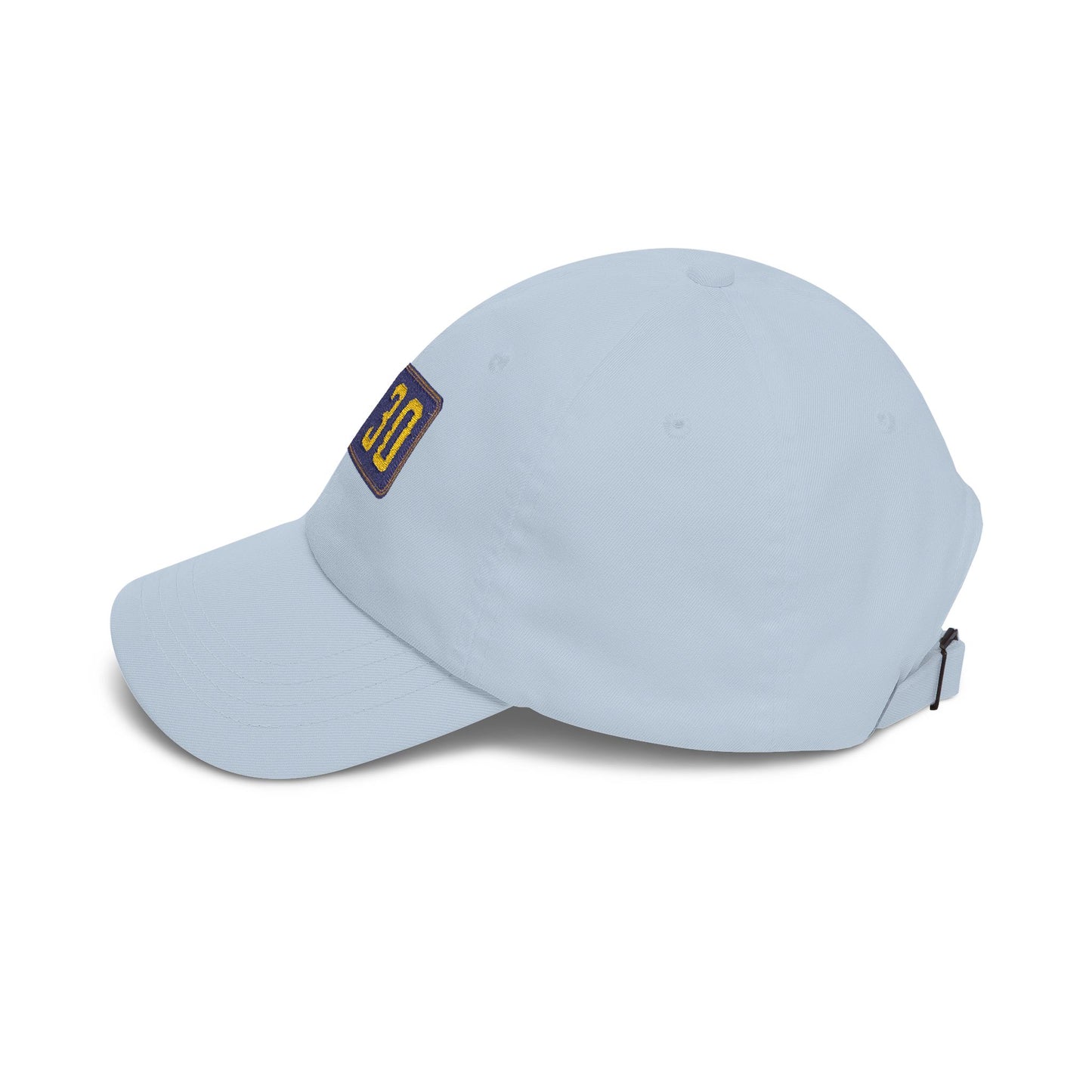 Dad Cap with Embroidered '130' Patch – Classic White Baseball Hat