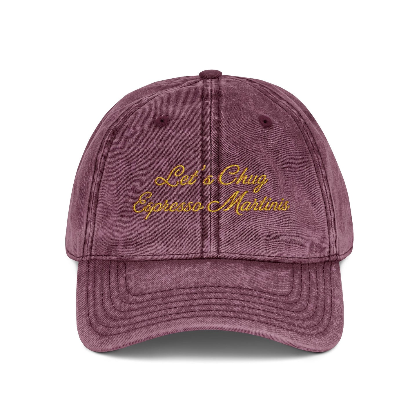 Vintage Embroidered Cap – 'Let’s Cling Espresso Machine' Retro Baseball Hat