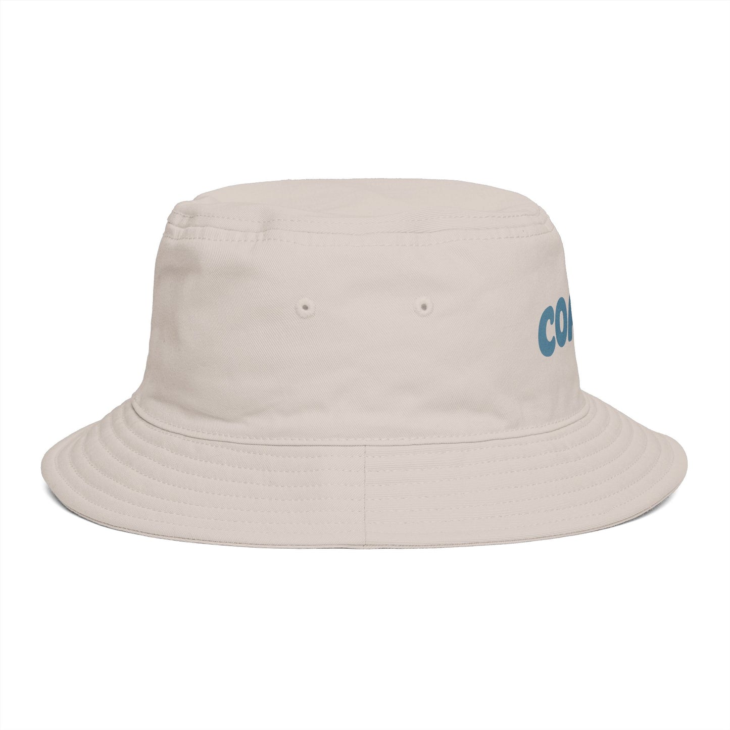 Coastal Bucket Hat — Brown Beach Sun Hat with 'COASTAL' Retro Text Hats Printify