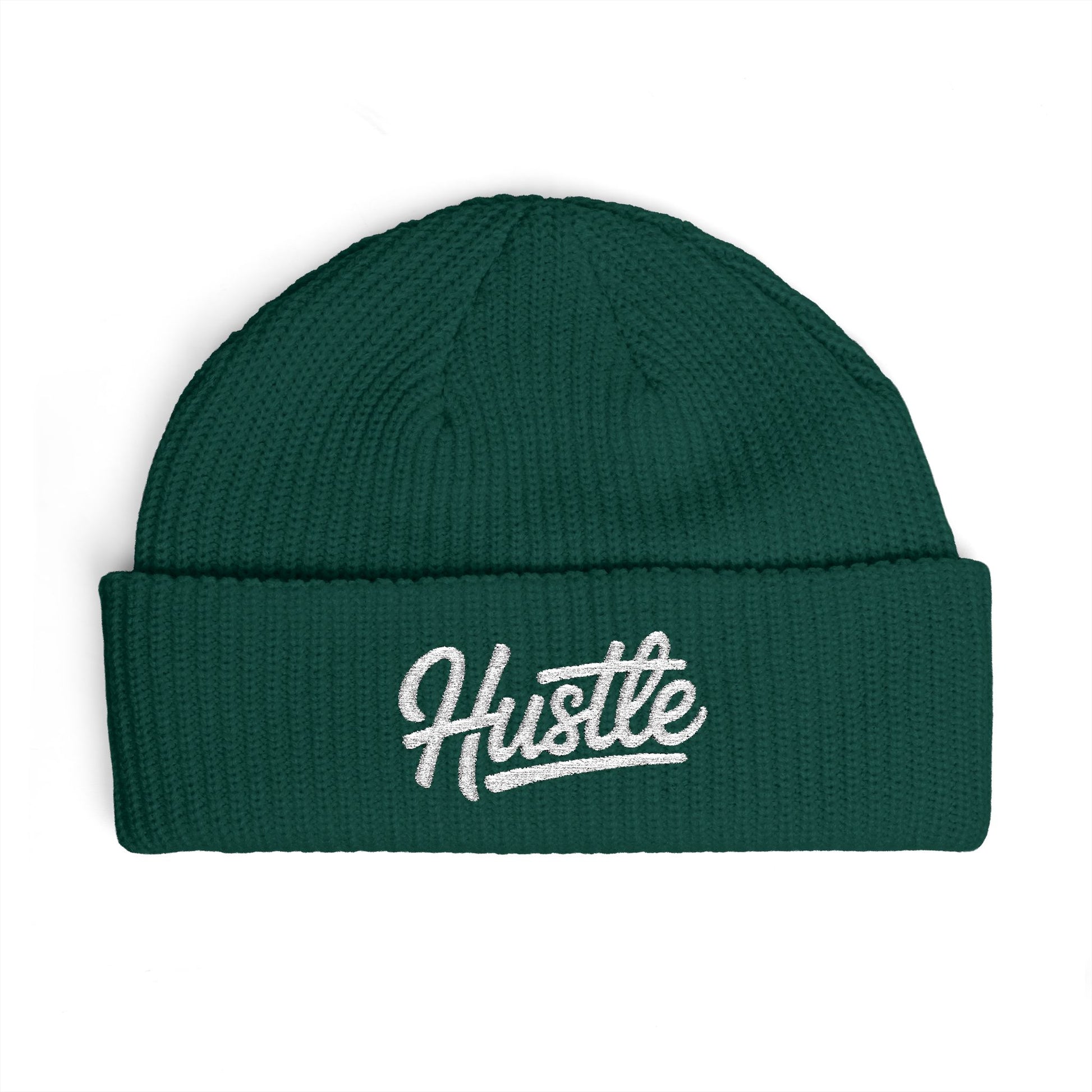 Hustle Cuff Beanie – Embroidered Knit Winter Hat Hats Printify