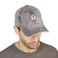 Vintage Embroidered Flamingo Cap — Washed Red Baseball Hat Hats Printify