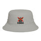 No Kings Bucket Hat — Rebellious Crown Graphic Cotton Bucket Hat Hats Printify One size Storm