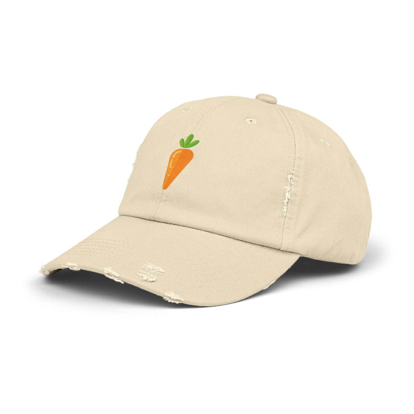 Carrot Patch Distressed Cap — Cute Embroidered Vegetable Baseball Hat Hats Printify
