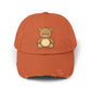 Teddy Bear Distressed Cap — Cute Retro Plush Hat for Casual Wear Hats Printify Burnt Orange One size