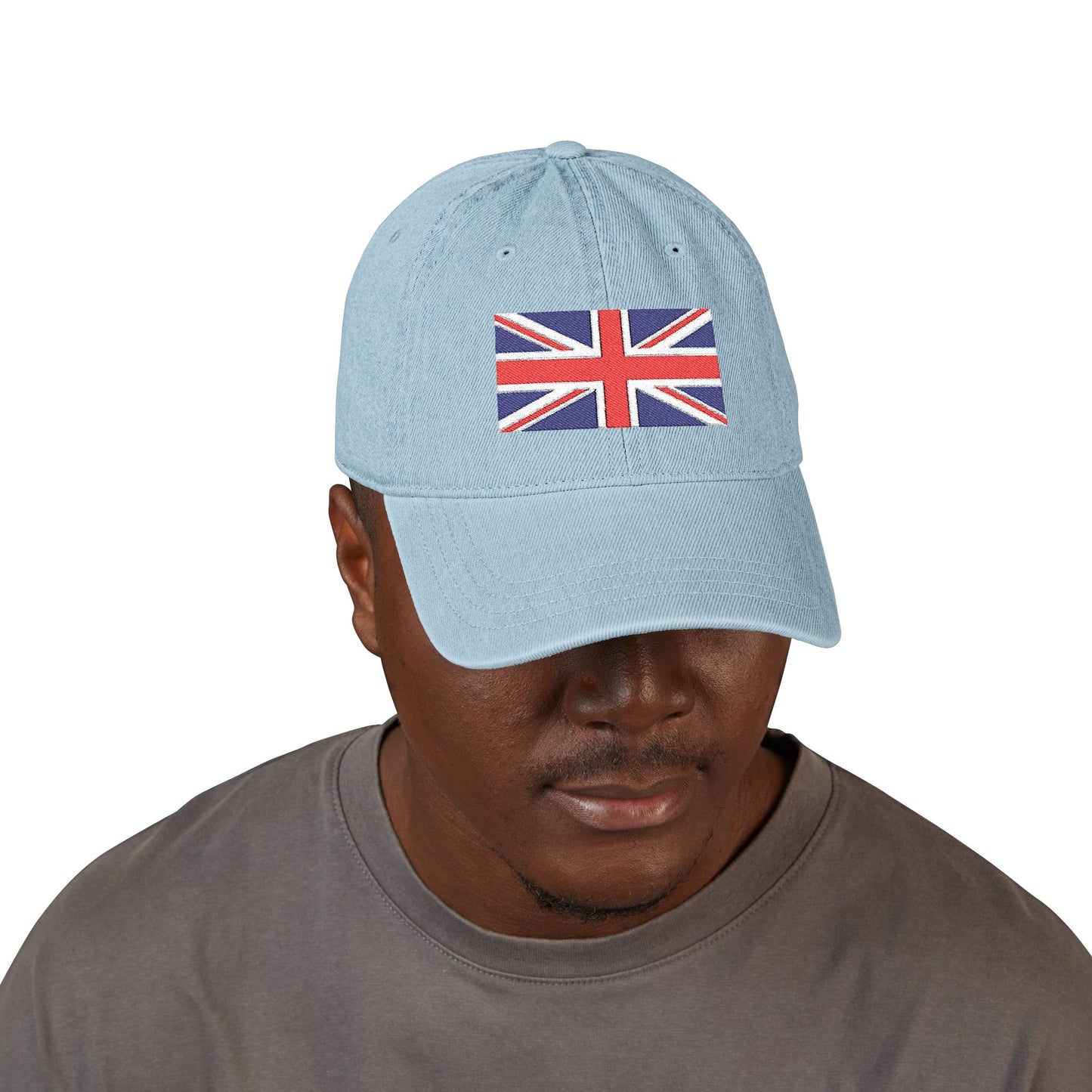 Union Jack Embroidered Denim Hat — British Flag Baseball Cap Hats Printify