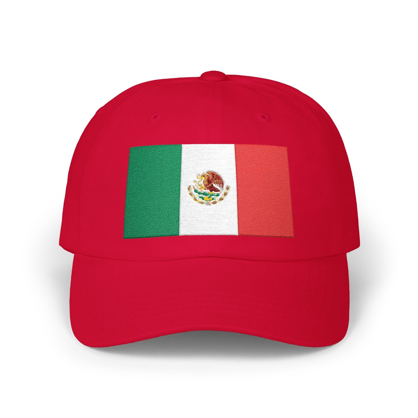 Mexico Flag Dad Cap — Embroidered Mexican Flag Baseball Hat Hats Printify Cranberry One size