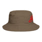 Bucket Hat — Retro Script 'Bucketd' Embroidered Brown Summer Hat
