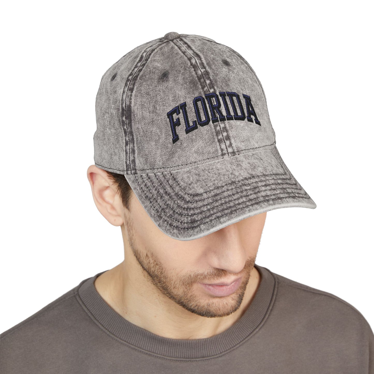 Florida Vintage Embroidered Cap - Washed Red Dad Hat Hats Printify