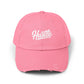 Hustle Distressed Cap Hats Printify True Pink One size
