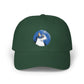 Dad Cap – White Embroidered Dog in Snow Patch Hat Hats Printify Spruce One size