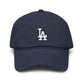 Washed LA Baseball Cap – Vintage Washed Cotton Dad Hat Hats Printify One size Navy