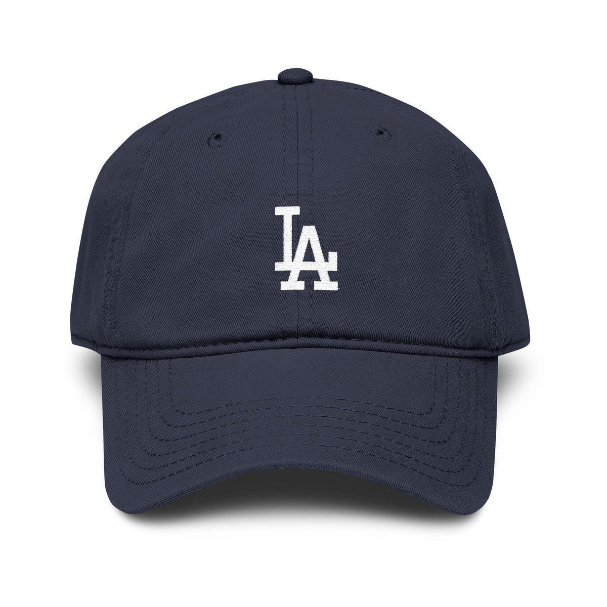 Washed LA Baseball Cap – Vintage Washed Cotton Dad Hat Hats Printify One size Navy