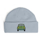 Cuff Beanie — Retro Green Car Embroidered Knit Hat Hats Printify