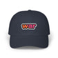 Dad Cap — White Embroidered "war" Patch Hat Hats Printify Navy One size