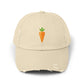 Carrot Patch Distressed Cap — Cute Embroidered Vegetable Baseball Hat Hats Printify Stone One size