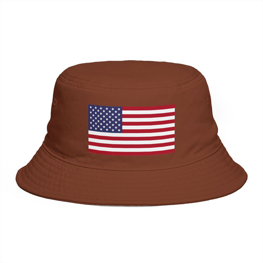 American Flag Bucket Hat — Patriotic USA Embroidered Sun Hat Hats Printify