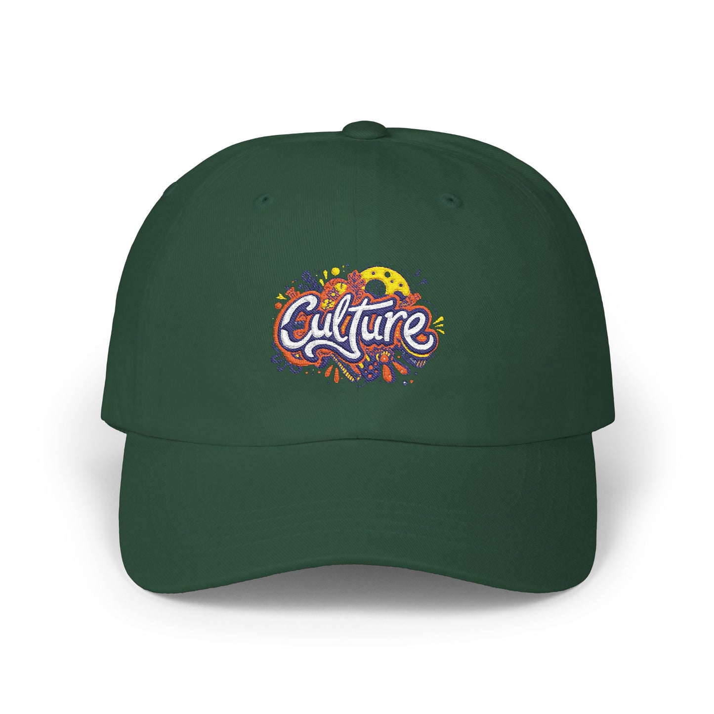 Classic Dad Cap — 'Culture' Colorful Graffiti Embroidered Baseball Hat Hats Printify Spruce One size