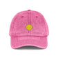 Vintage Embroidered Sunflower Cap — Retro Washed Baseball Hat Hats Printify One size Pink