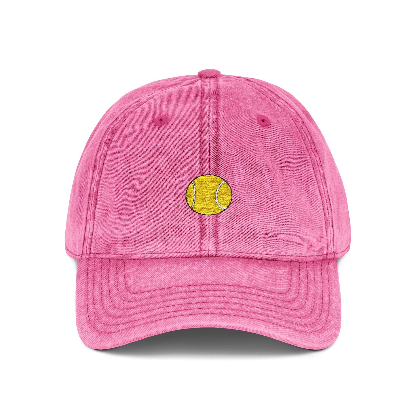 Vintage Embroidered Sunflower Cap — Retro Washed Baseball Hat Hats Printify One size Pink