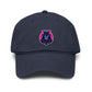 Embroidered Neon Samurai Baseball Cap — Washed Cotton Hat Hats Printify One size Navy