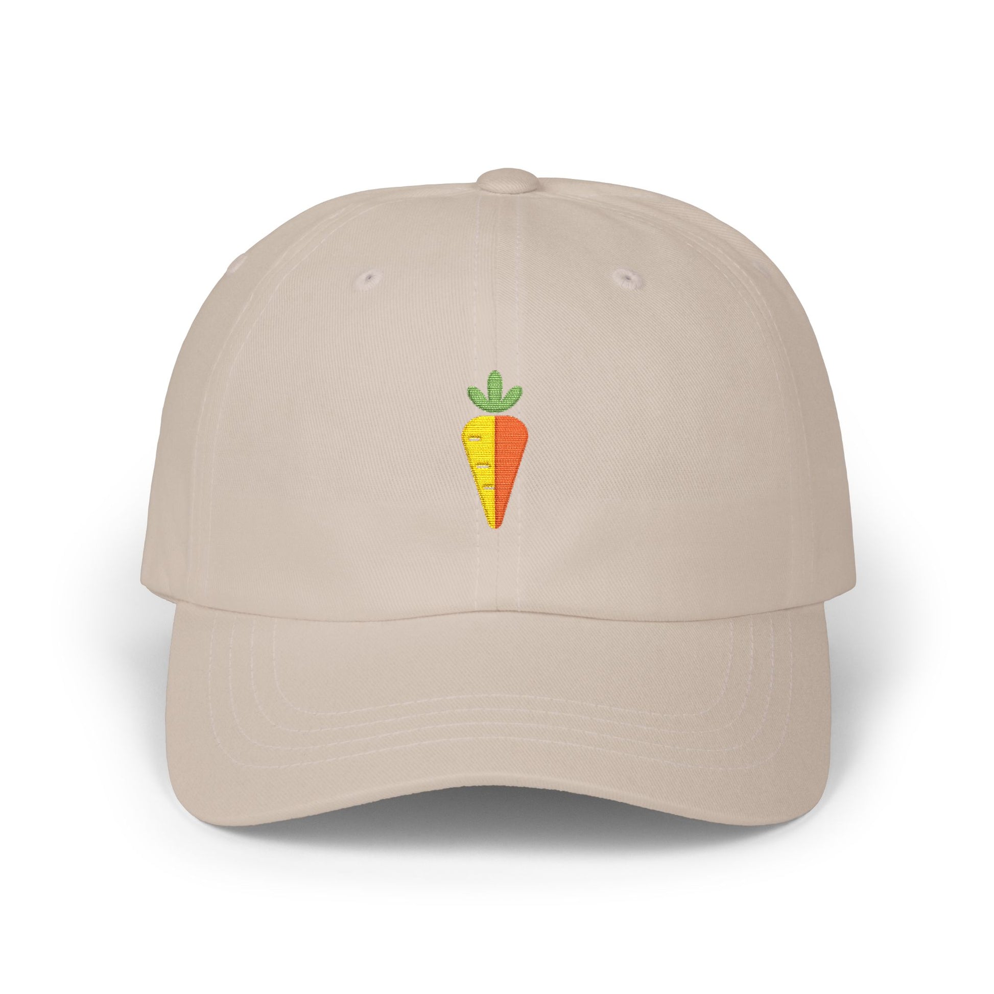 Carrot Embroidered Dad Cap — Minimal Vegetable Baseball Hat Hats Printify Stone One size