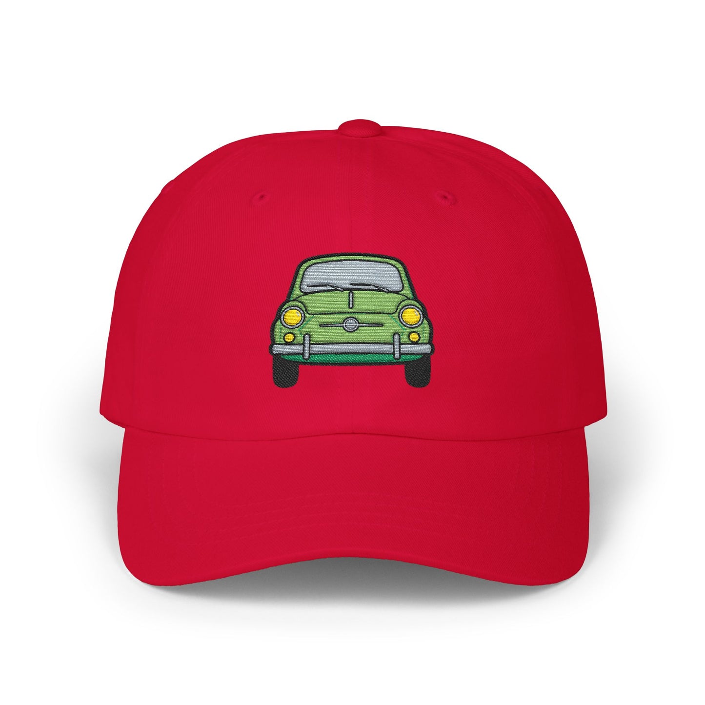 Vintage Green Beetle Dad Cap — Retro Car Baseball Hat Hats Printify Cranberry One size