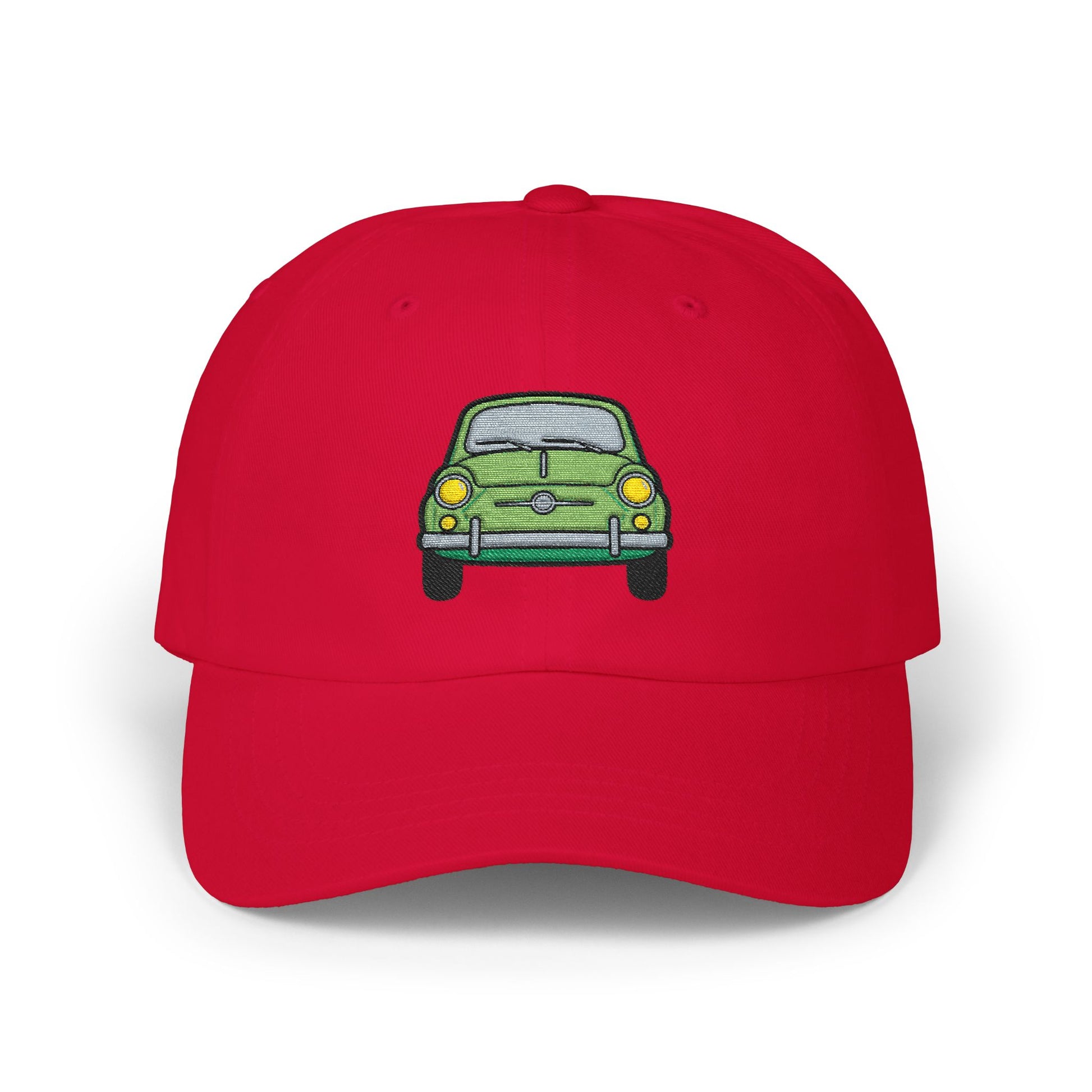 Vintage Green Beetle Dad Cap — Retro Car Baseball Hat Hats Printify Cranberry One size