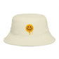 Smiley Drip Bucket Hat — Retro Melted Smile Face Sun Hat Hats Printify
