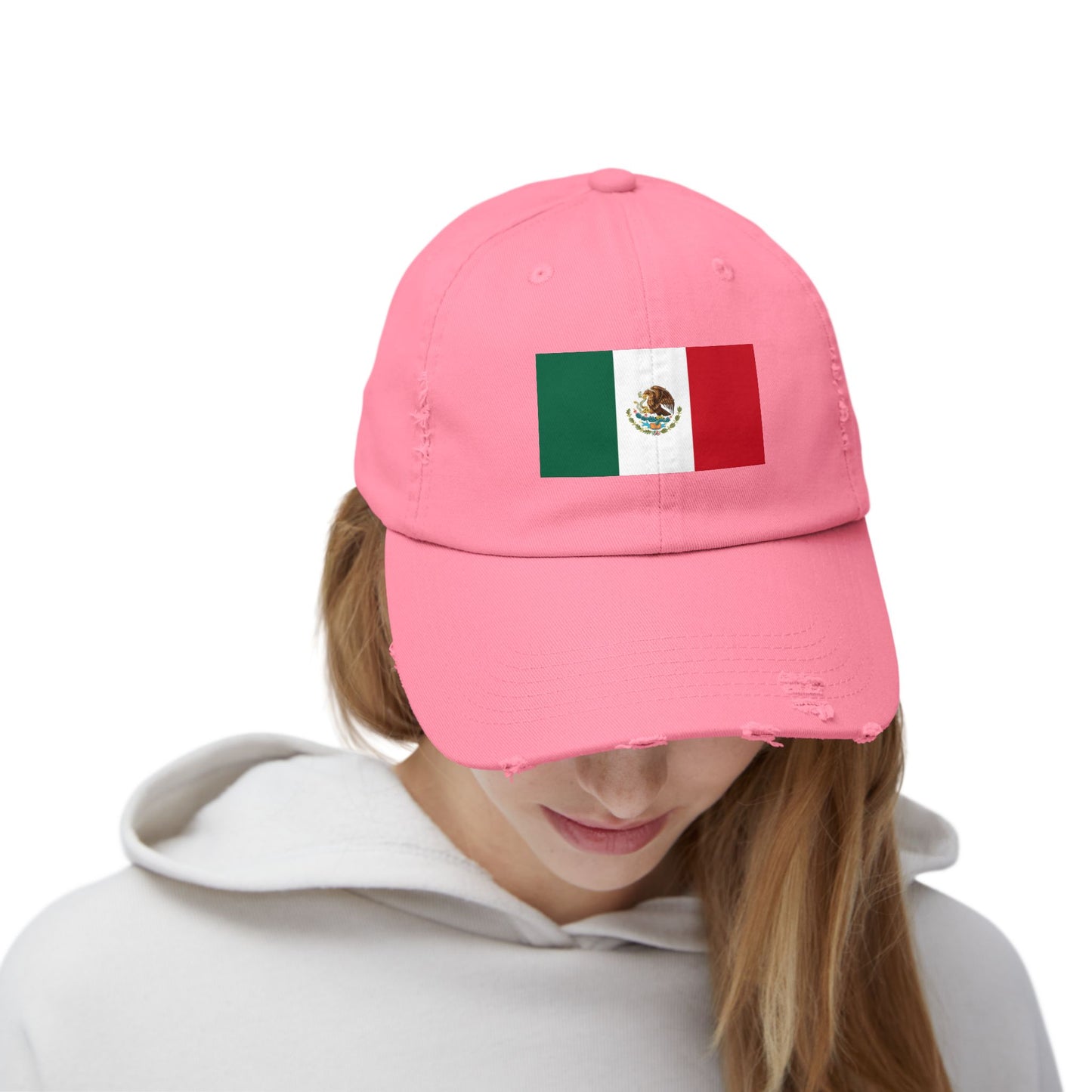 Mexico Flag Distressed Cap — Vintage Mexican Flag Dad Hat