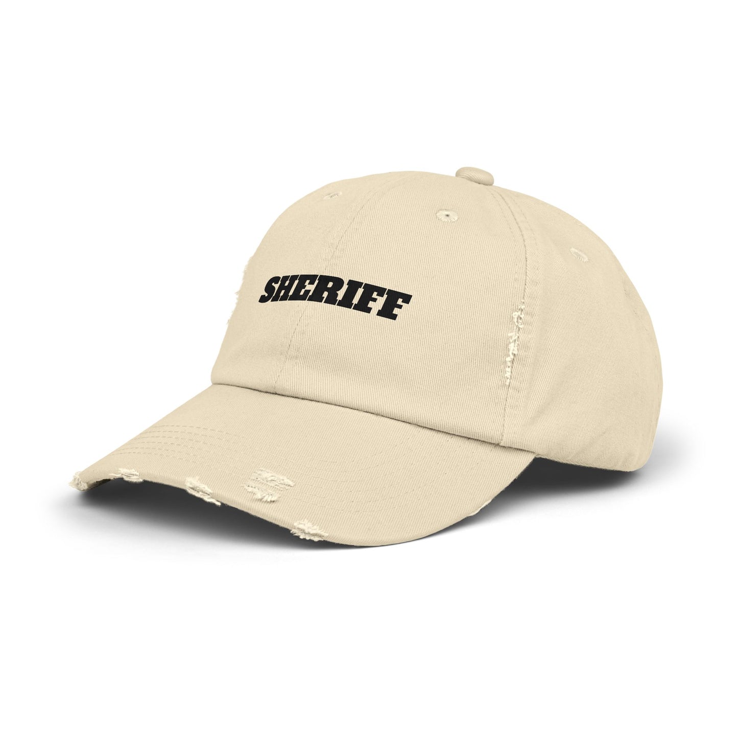 Sheriff Distressed Dad Hat — Vintage Western Sheriff Cap Hats Printify