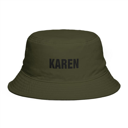 Karen Bucket Hat — Bold Name Embroidered Casual Cotton Sun Hat Hats Printify One size Army