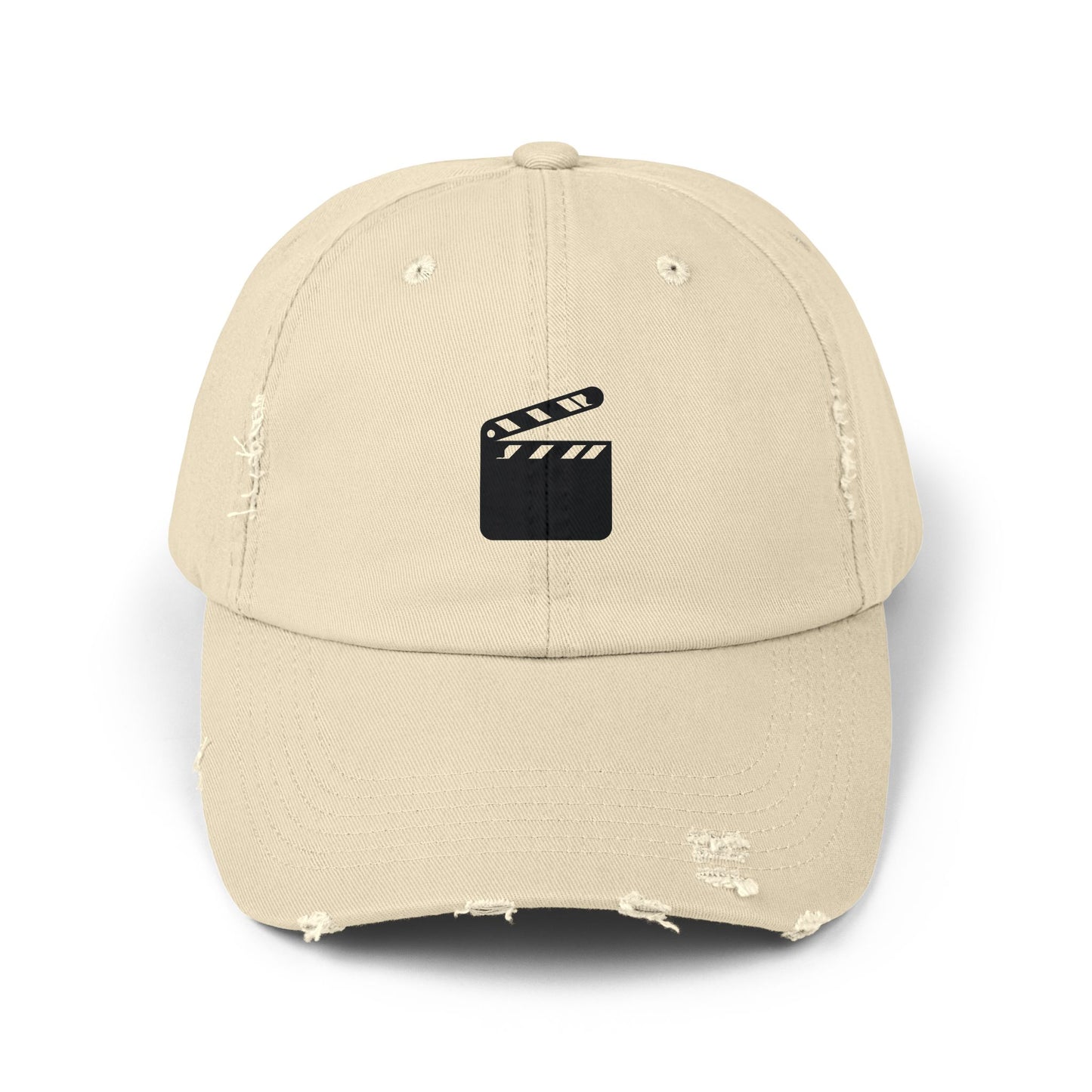 Distressed Black Baseball Cap — Vintage Ripped Dad Hat Hats Printify Stone One size