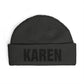 Cuff Beanie — Bold "KAREN" Embroidered Knit Hat Hats Printify One size Coal