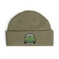 Cuff Beanie — Retro Green Car Embroidered Knit Hat Hats Printify One size Eucalyptus